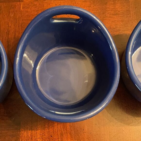 Rachael Ray Stoneware Blue and Yellow 10-oz Ramekins Small Bowls - Picture 8 of 12